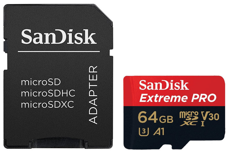 [Australia - AusPower] - 64GB Sandisk Extreme Pro 4K Memory Card for Gopro Hero 6, Fusion, Hero 5, Karma Drone, Hero 4, Session, Hero 3, 3+, Hero + Black - UHS-1 V30 64G Micro SDXC with Everything But Stromboli Card Reader 