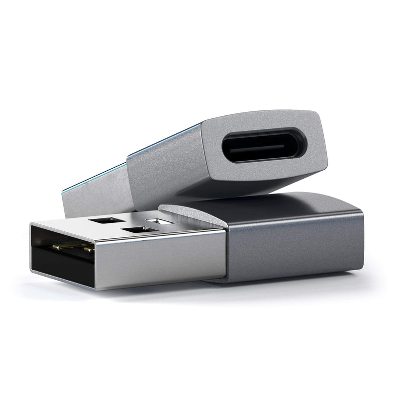 [Australia - AusPower] - Satechi Type-A to Type-C Adapter Converter - USB-A Male to USB-C Female - Compatible with iMac, MacBook Pro/MacBook, Laptops, PC, Computers and More (Space Gray) Space Gray 