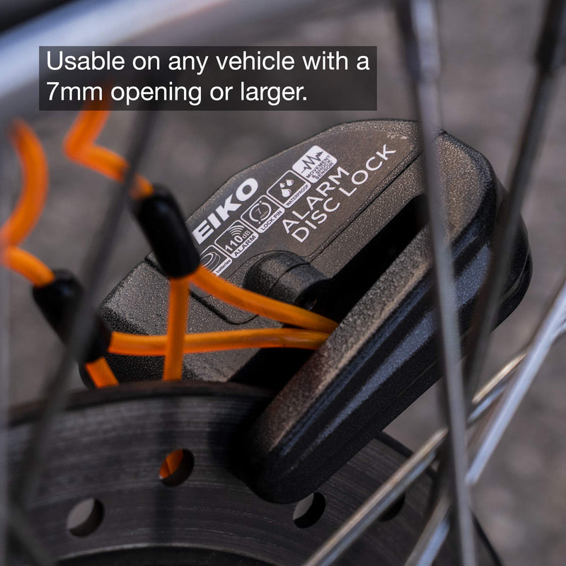 [Australia - AusPower] - NEIKO 52908A Motorcycle Wheel Disc Brake Lock with Alarm | Up to 110db Sound Alarm | Anti-Theft Motion Sensor Security | Universal Brake Rotors Padlock for Motorcycles, Bicycles, Scooters, and More 