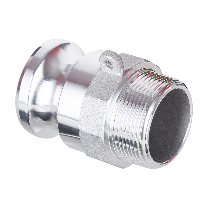 [Australia - AusPower] - Aluminum Global Cam Lock Fittings Type F Cam & Groove Hose Fittings, 2 inch Camlock Coupling, 2" Plug x 2" NPT Male 