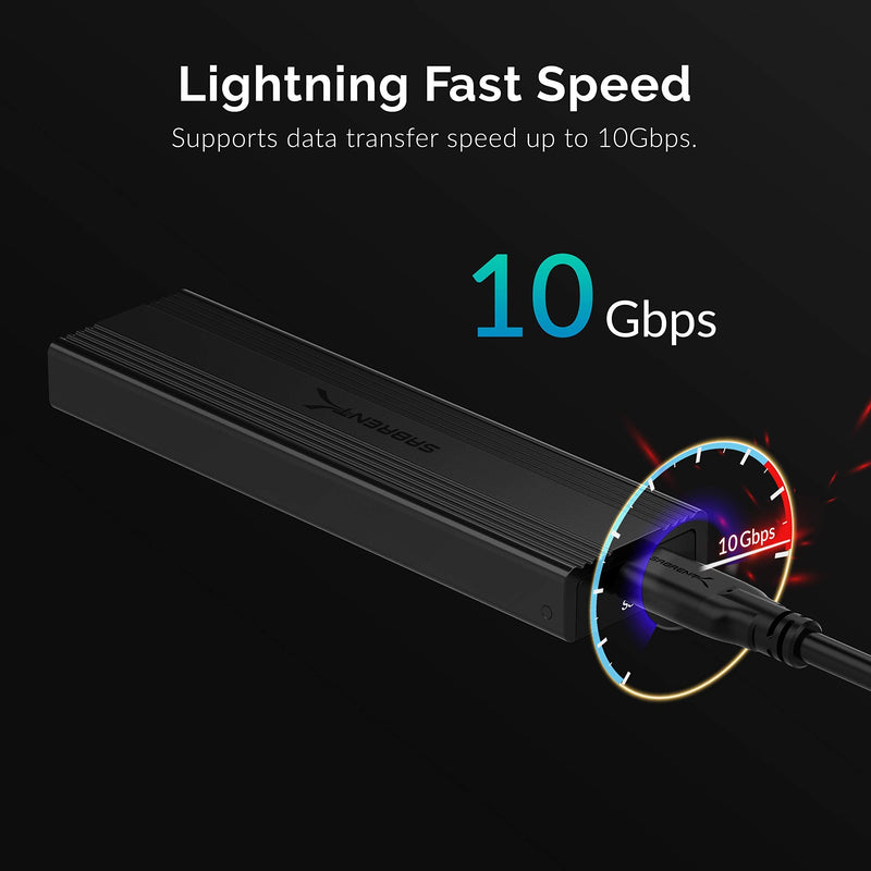 [Australia - AusPower] - SABRENT USB 3.2 Type-C Tool-Free Enclosure for M.2 PCIe NVMe and SATA SSDs (EC-SNVE) 