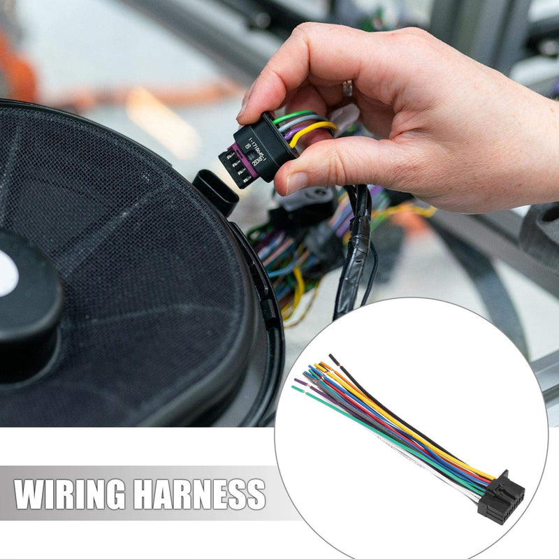 [Australia - AusPower] - X AUTOHAUX Car Stereo CD Player Wiring Harness Wire Radio Adapter Install Plug 16 Pins for Kenwood 