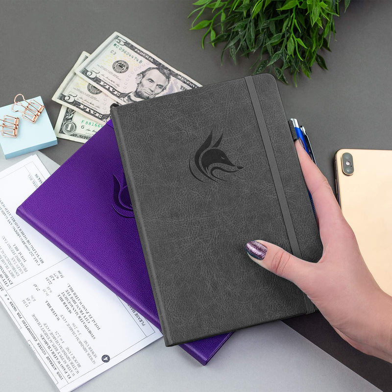 [Australia - AusPower] - Clever Fox Check Register – Deluxe Checkbook Log with Check & Transaction Registers, Bank Account Register Booklets for Personal and Work Use, A5 Hardcover - Grey A5 (5.8'' x 8.3'') 