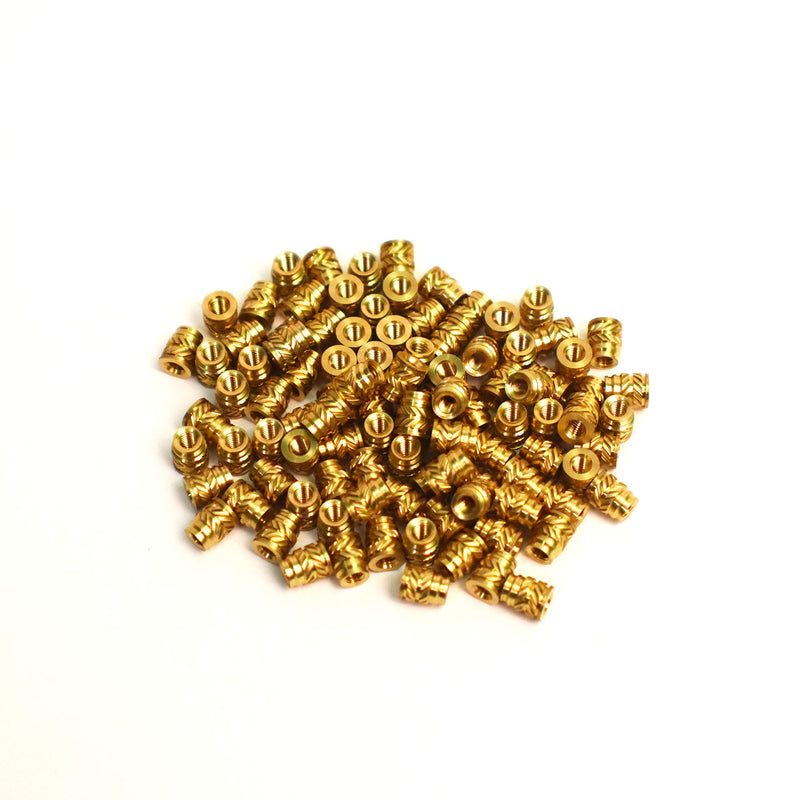 [Australia - AusPower] - [J&J Products, Inc] M2.5 Brass Insert 100pcs,4.5mm OD, 5.5mm Length, Female M2.5 Thread, Press Fitting or Heat Sink or Injection Molding Type, 100 pcs 