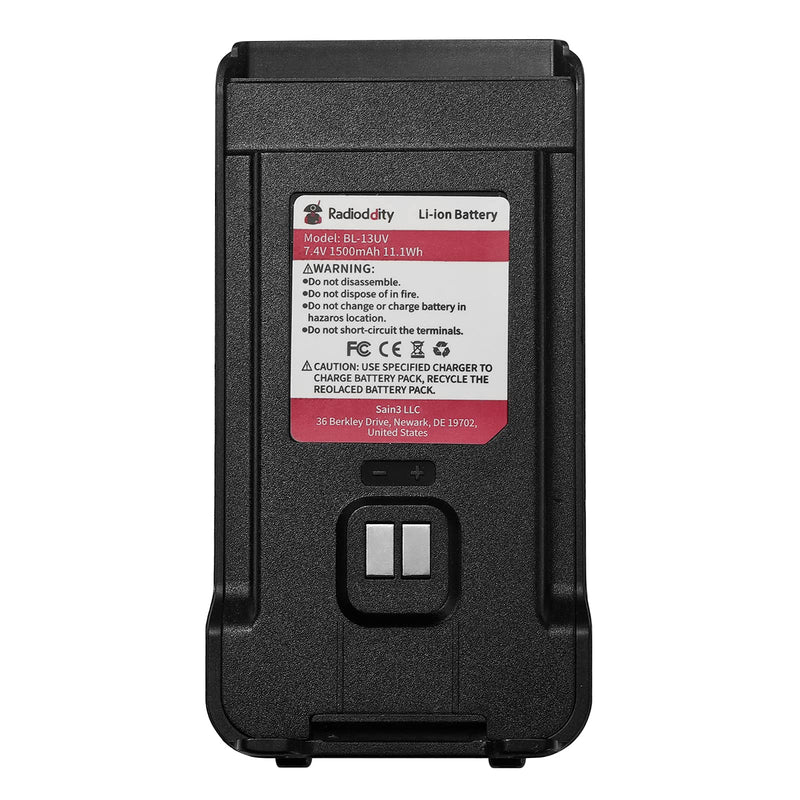 [Australia - AusPower] - Radioddity GM-30 GMRS Radio Handheld Battery with Belt Clip, Rechargeable, 1500mAh, 7.4V 