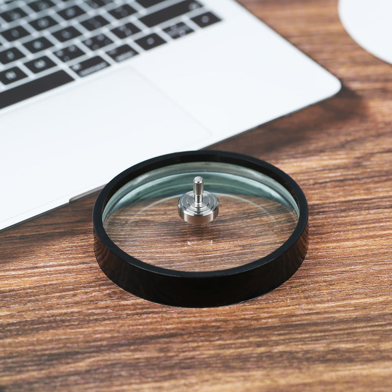 [Australia - AusPower] - Joytech 4.13'' (105mm) Diameter Spinning Top Base Crystal Glass Concave Mirror, Great High End Transparent Surface Double Concave Top Accessory DZ06 
