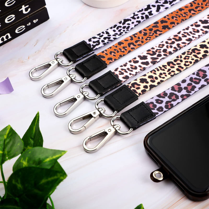 [Australia - AusPower] - 5 Pieces Universal Phone Lanyard Neck Straps and 5 Pieces Sturdy Phone Tether Patches, Phone Lanyard for Around The Neck with Patch Compatible with Most Smartphones for Case ID Badges Holder 