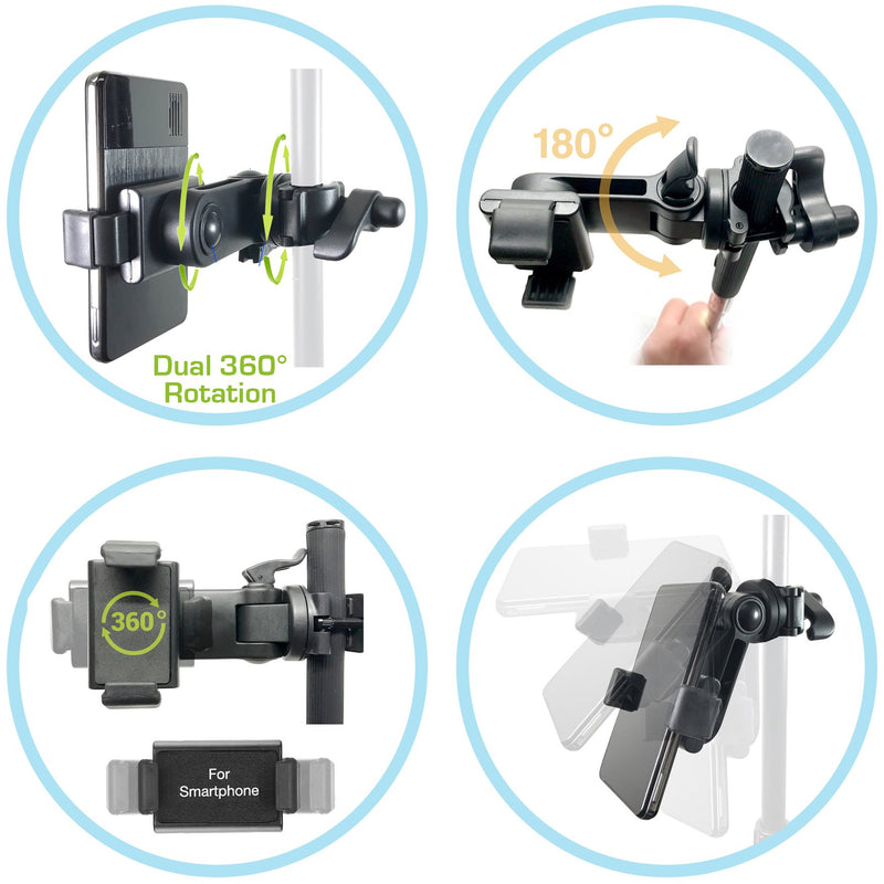 [Australia - AusPower] - AccessoryBasics Music Boom Mic Microphone Stand Smartphone Mount w/360° Swivel Adjust Holder for all smartphones up to 3.75 inches wide (Zoom Video Compatible) 