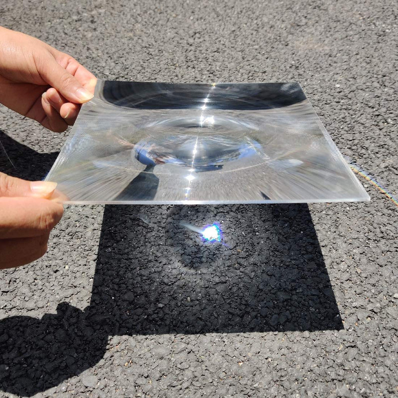 [Australia - AusPower] - Fresnel Lens 150x150mm, Focal Length 140mm, Acrylic Lens (not Glass), for Solar Heating, Magnifiying, Optics/Visual Education 