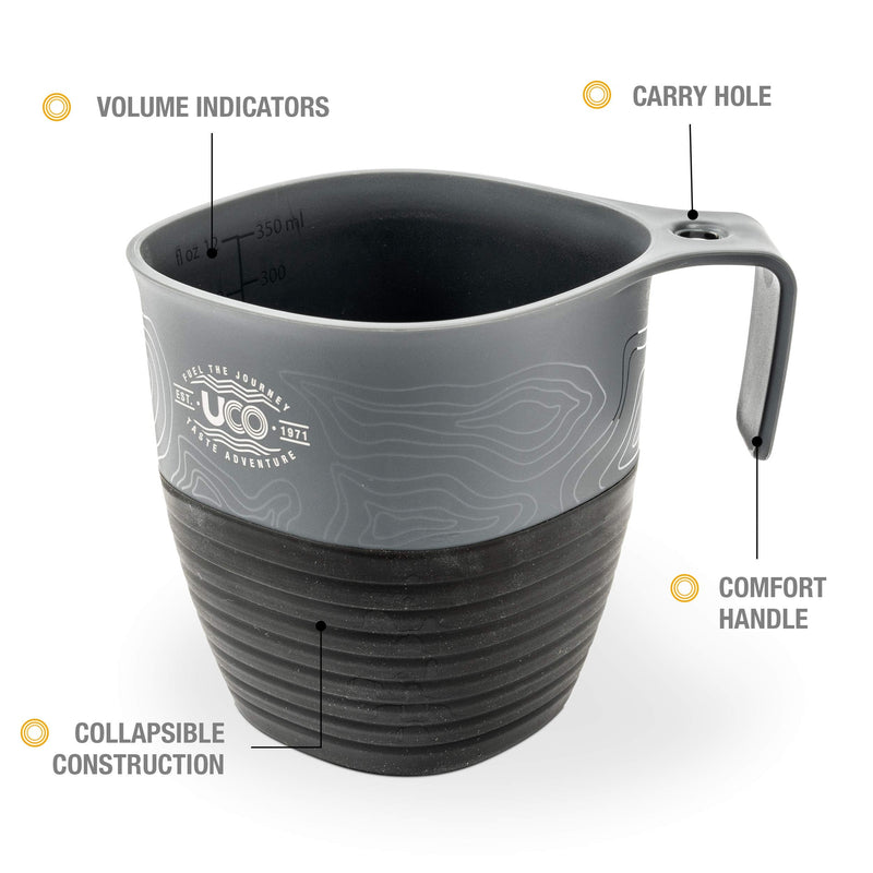[Australia - AusPower] - UCO Collapsible Cup for Hiking, Backpacking, and Camping, 2-Pack Classic Blue / Venture 