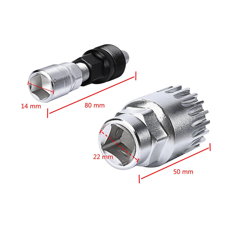 [Australia - AusPower] - Oumers Bike Crank Extractor/Arm Remover and Bottom Bracket Remover with 16mm Spanner/Wrench. Professional Bicycle Repair Tool Kit 
