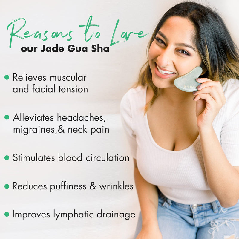 [Australia - AusPower] - Jade Gua Sha Stone - Face Sculpting Tool, Guasha Tool for Face, Gua Sha Facial Tools for Face Massage, Jaw Massager & Face Sculptor, Gua Sha Tools Face Tools, Facial Massage Tools Face Stone Gua Sha 