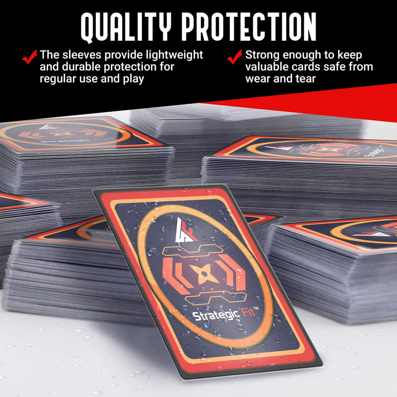 [Australia - AusPower] - 500 Premium Trading Card Sleeves - Standard Size Card Protector Sleeves - Snug Fit Clear Card Sleeves for Games - Ideal as MTG Card Sleeves - Soft Plastic Card Sleeves for Collectors - Not for Sports 