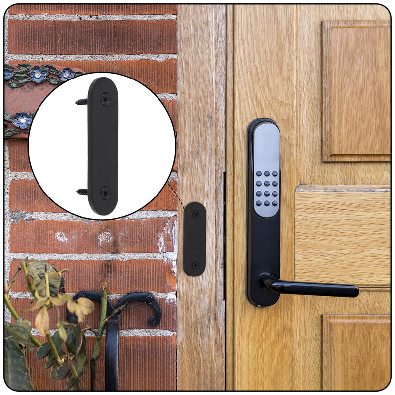 [Australia - AusPower] - Doorbell Cover Plate, Metal Doorbell Blanking Plate Cover, Doorbell Button Cover Chime Guard Plate, Doorbell Faceplate Hole Cover for Wall Outside, Weather Resistant, Aesthetic Decoration - Black 
