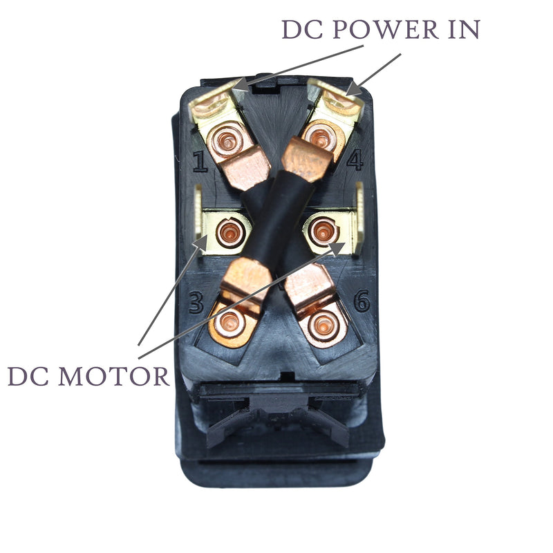 [Australia - AusPower] - DC Momentary Reversing Rocker Switch (Double Pole Double Throw) with Wire Pigtails 