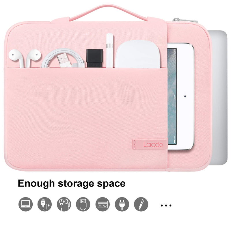[Australia - AusPower] - Lacdo 360° Protective Laptop Sleeve Case for 15 inch New MacBook Air M2 2023 A2941, 15 inch MacBook Pro A1990 A1707, Dell XPS 15 Plus 2022-2020 Computer Bag, Shockproof, Water-Resistant, Pink New MacBook Air 15 Inch 