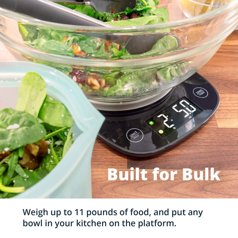 [Australia - AusPower] - Food Weight Scale with Bowl - Super Accurate, Single Sensor, Digital Kitchen Scale | Master Food Prep with a Custom-Built Bowl That Fits on Top | Great for Bulk Foods | Designed in St. Louis 