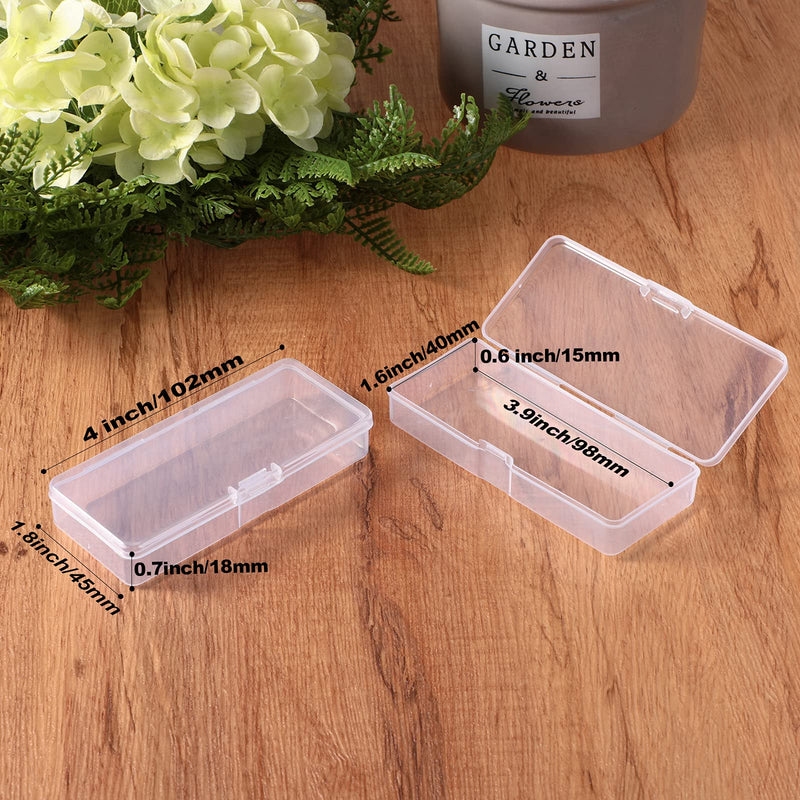 [Australia - AusPower] - 18 Pieces Small Plastic Case Small Storage Containers Clear Storage Case Small Plastic Box with Lid Containers for Bandaid Bobby Pin Swab, Craft, Jewelry, Coin, Screw, Bead, 3.9 x 1.6 x 0.6 Inch 