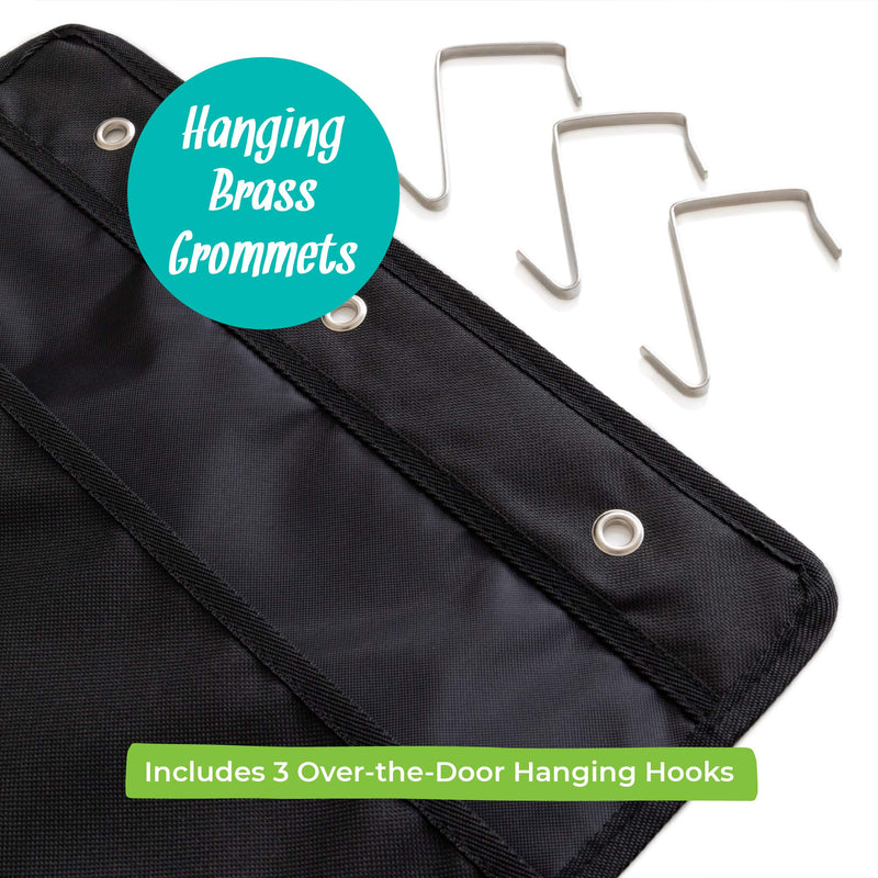 [Australia - AusPower] - WallDeca Hanging File Organizer | Black, Letter-Sized, Storage Pocket Chart for Office, Home and Classroom (10 Pockets - Original) 