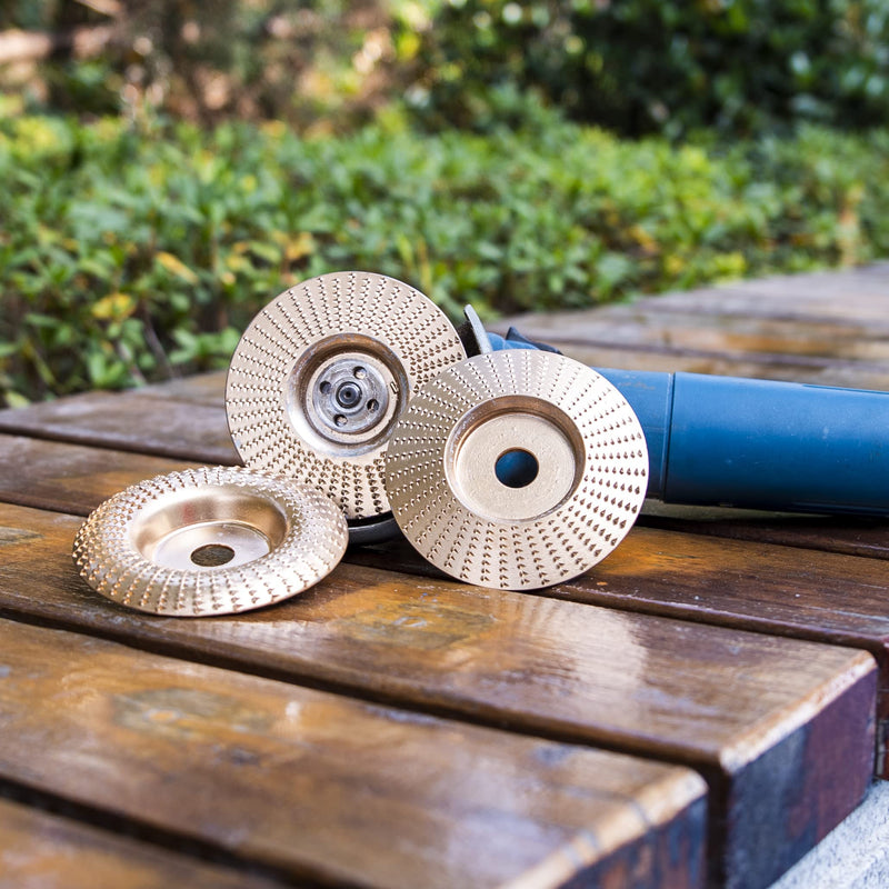 [Australia - AusPower] - Angle Grinder Wood Carving Disc - 3pcs Set for 4" or 4 1/2",Wood Grinding Wheel Shaping Disc for Wood Cutting, Grinder Cutting Wheel Attachments with 5/8" Arbor 