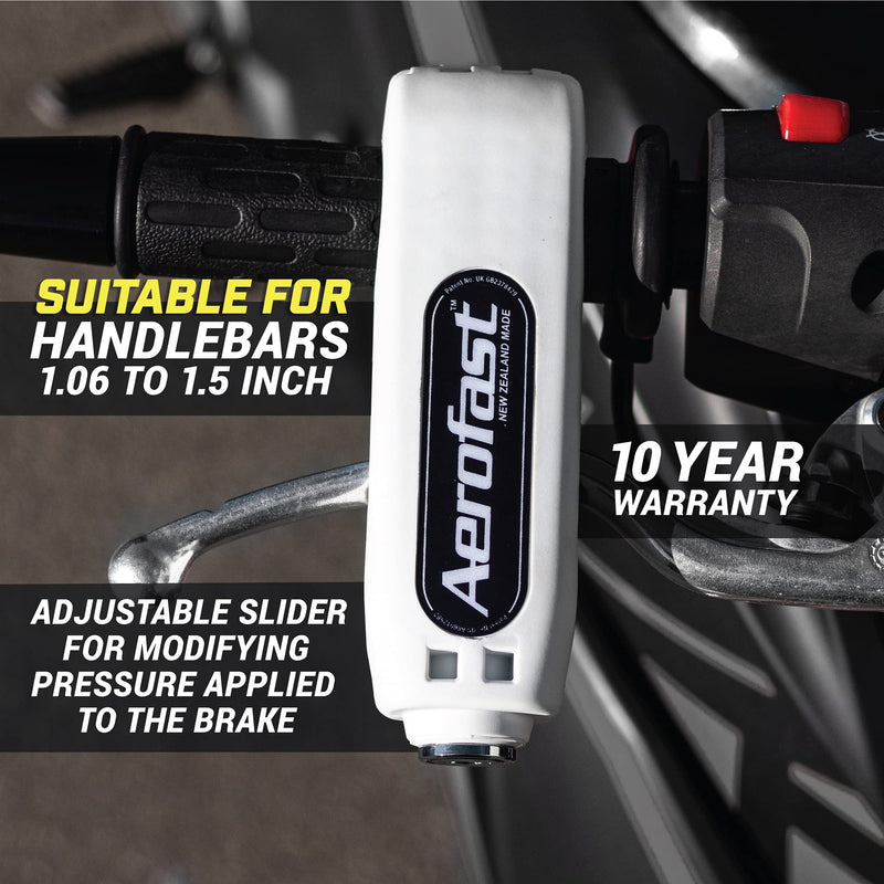 [Australia - AusPower] - Throttle Motorcycle Locks Anti Theft Handlebar Lock by Aerofast. Best Heavy Duty, Motorcycle Anti Theft Lock for Your Motorbike, ATV, Dirt Bike and Scooter - (White) White 