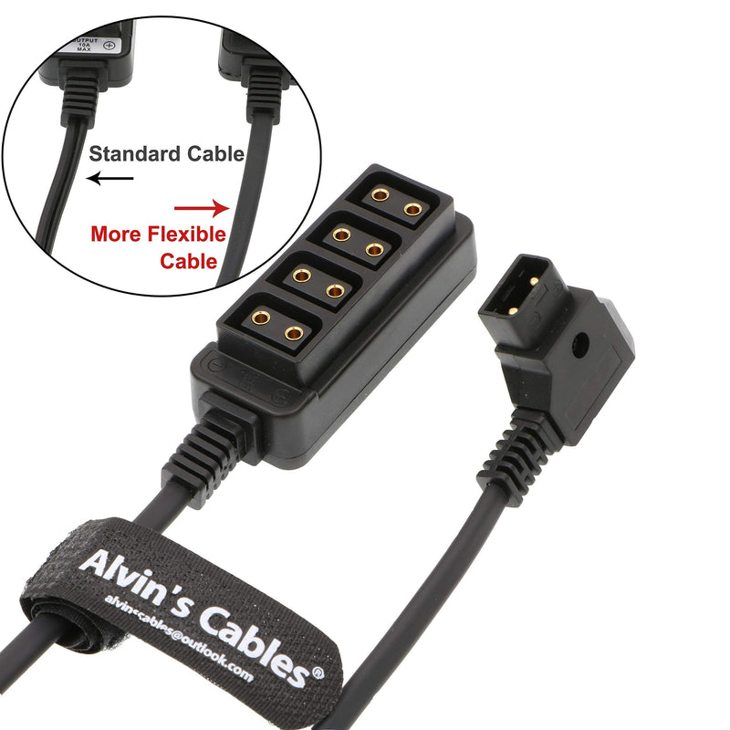 [Australia - AusPower] - Alvin's Cables D-tap Splitter Cable D-tap Male to 4 Port Dtap Female Power Adapter for V-Mount Camera Battery P-tap Power Hub 70cm| 27.6inches 70cm/27.6in 1 to 4 