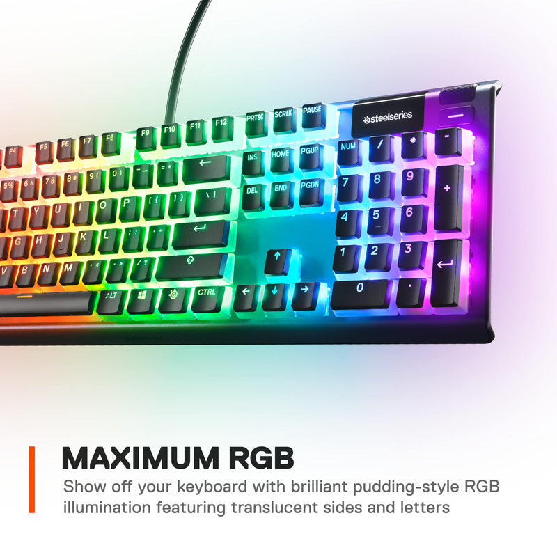 [Australia - AusPower] - SteelSeries PRISMCAPS - Double Shot Pudding-Style Keycaps - Durable PBT Thermoplastic - Compatible with a Wide Range of Mechanical Keyboards - Black 