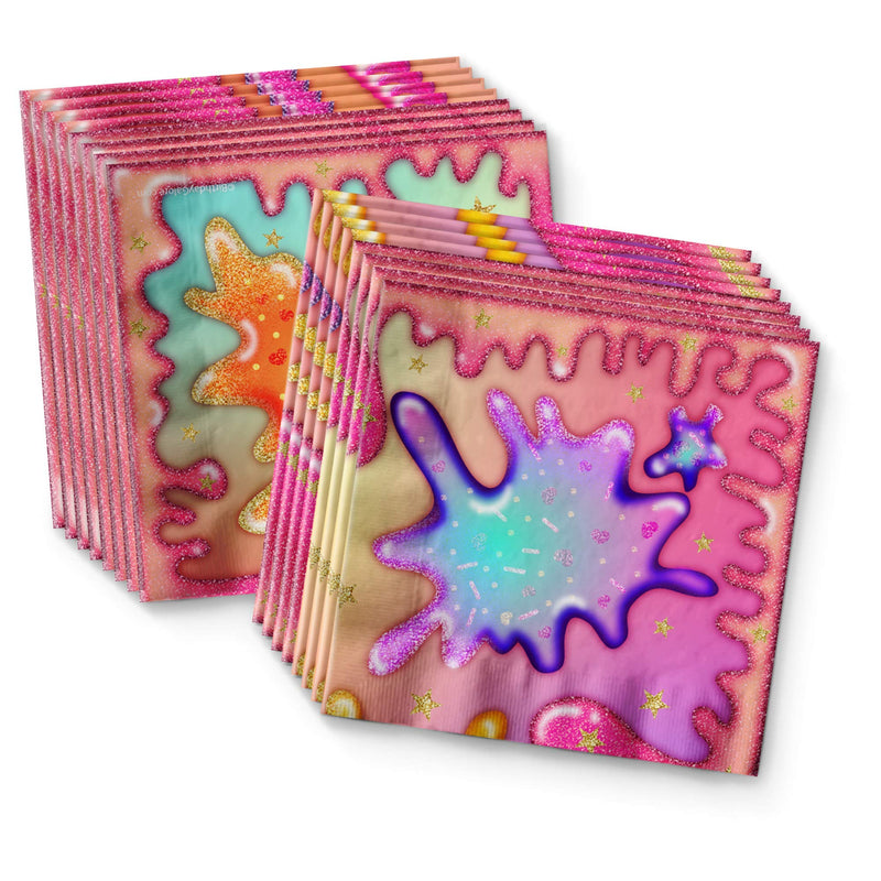 [Australia - AusPower] - Girl Glitter Slime Making Birthday Party Supplies Set Plates Napkins Cups Tableware Kit for 16 
