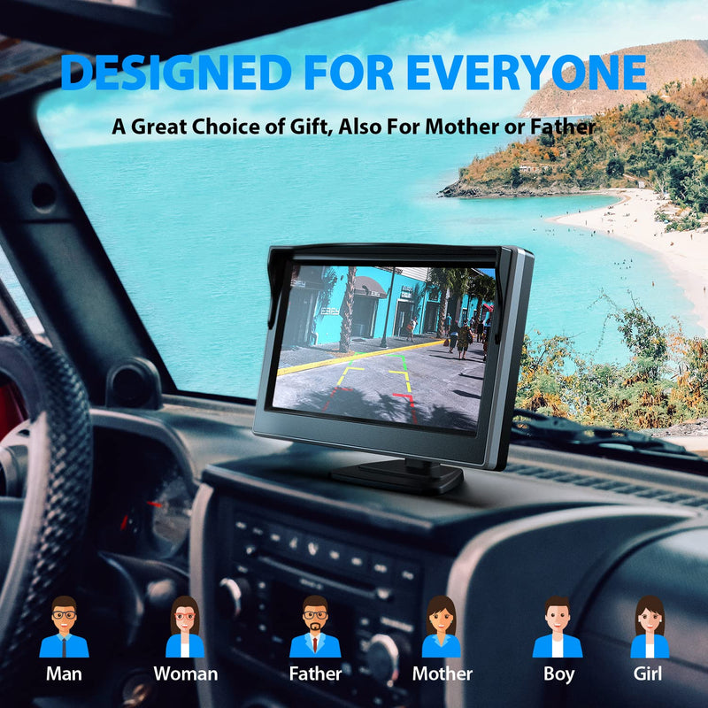 [Australia - AusPower] - eRapta Backup Camera ERT01 with 4.3 inch Monitor License Plate Back Up Camera for Car Pickup Truck SUV Rear View Camera Backing Reverse Camera Crystal Clear Image IP69 Waterproof Nice Night Vision 4.3-inch 
