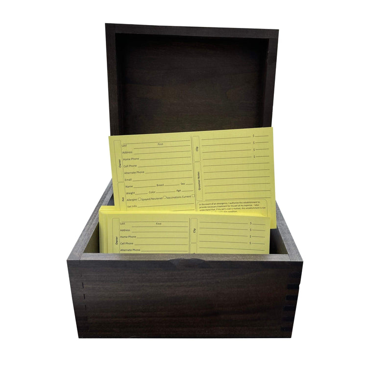 [Australia - AusPower] - Pet, Dog, Cat Grooming Customer Clip Cards (100 Pack 8 X 5 inch Professional Profile Kennel Record Care Service Card) (Canary) 
