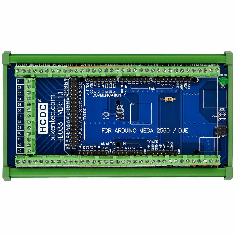 [Australia - AusPower] - DIN Rail Mount Pinout Breakout Terminal Block Module for Arduino MEGA-2560 R3 / Due 