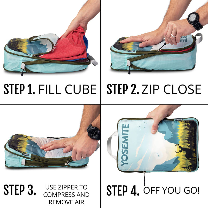 [Australia - AusPower] - Compression Packing Cubes for Travel- Packing Cubes and Travel Organizers National Park 6Piece 
