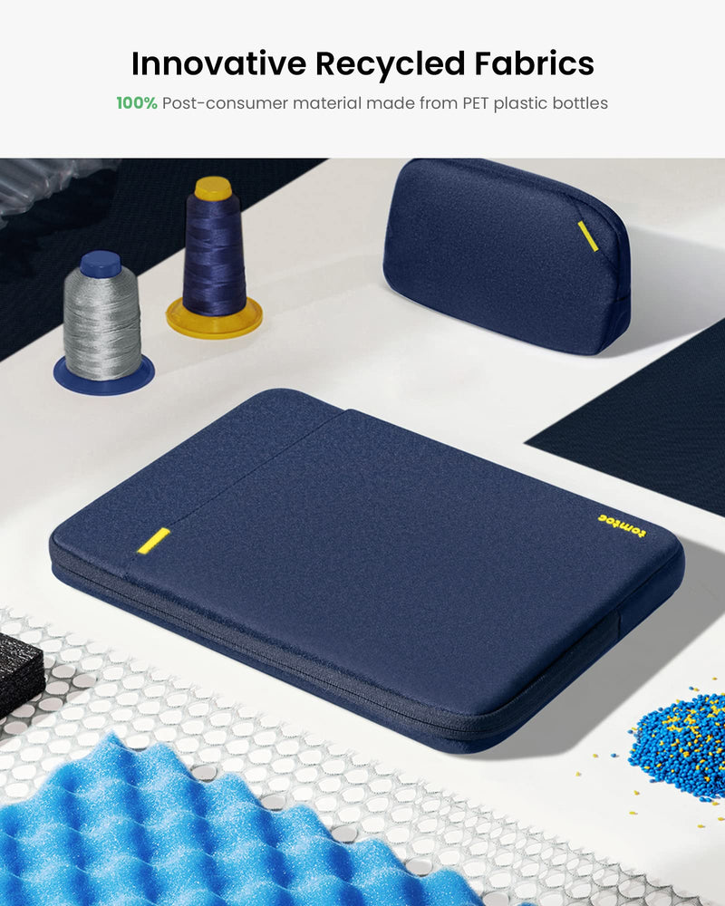 [Australia - AusPower] - tomtoc 360 Protective Laptop Sleeve Set for 15-inch New MacBook Air M2 A2941 2023, 15 Inch Microsoft Surface Laptop 5/4/3, Dell XPS 15 Plus, Water-Resistant Laptop Case Bag Navy Blue 