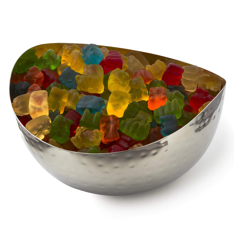 [Australia - AusPower] - Doma Vita Hammered Stainless Steel Wave Candy Dish/Catch All Bowl (6"x6"), Silver 