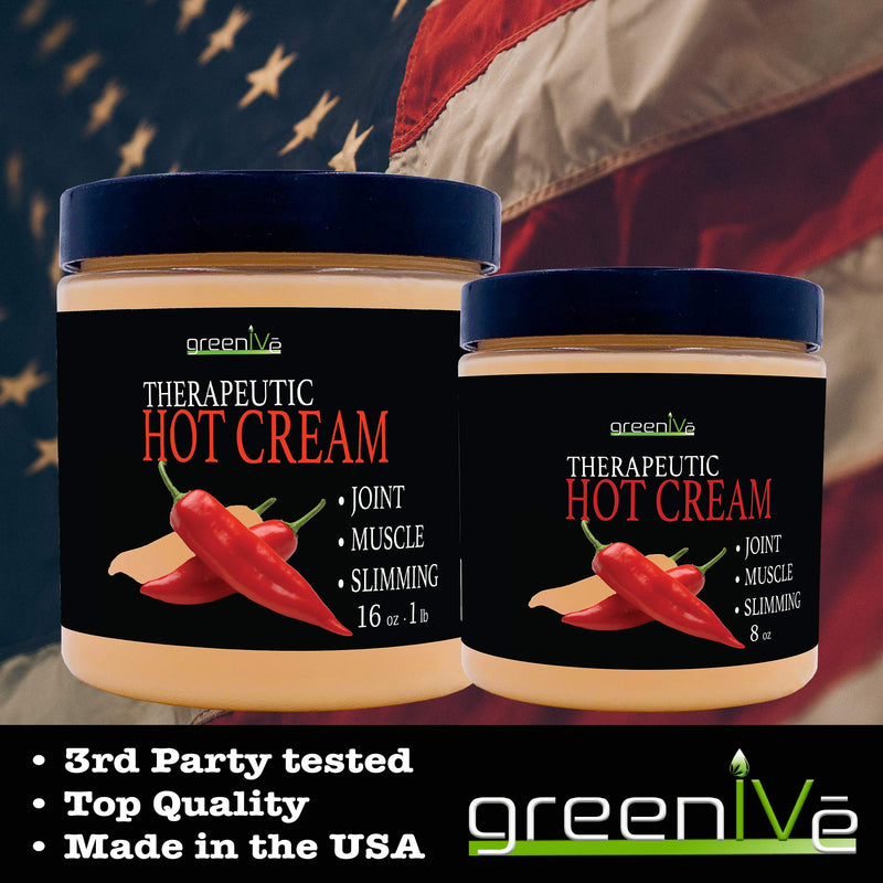[Australia - AusPower] - GreenIVe - Hot Cream - Soothing Massage Lotion Cream - Hot & Cold Sensation (16 Ounce Jar) 1 Pound (Pack of 1) 