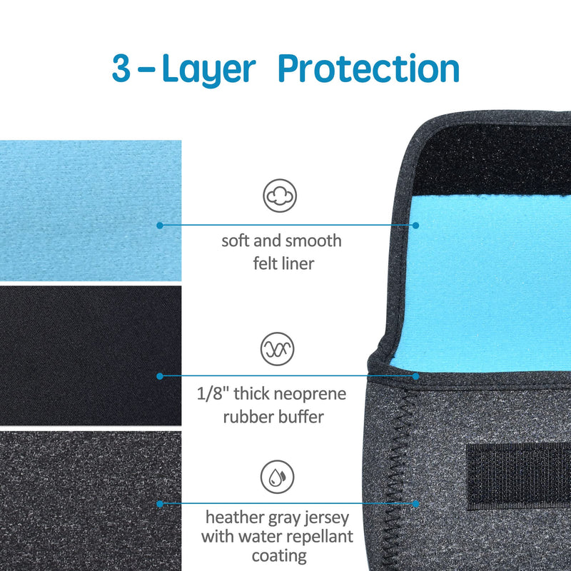 [Australia - AusPower] - QUESTON Storage Pouch Bag Cases for Accessories MacBook Laptop Power Adapter, Wireless Mouse, iPhone Chargers, Cellphone, Power Bank, Cord, Travel Cable Electronic Organizer (Deep Gray) Medium Deep gray/blue 