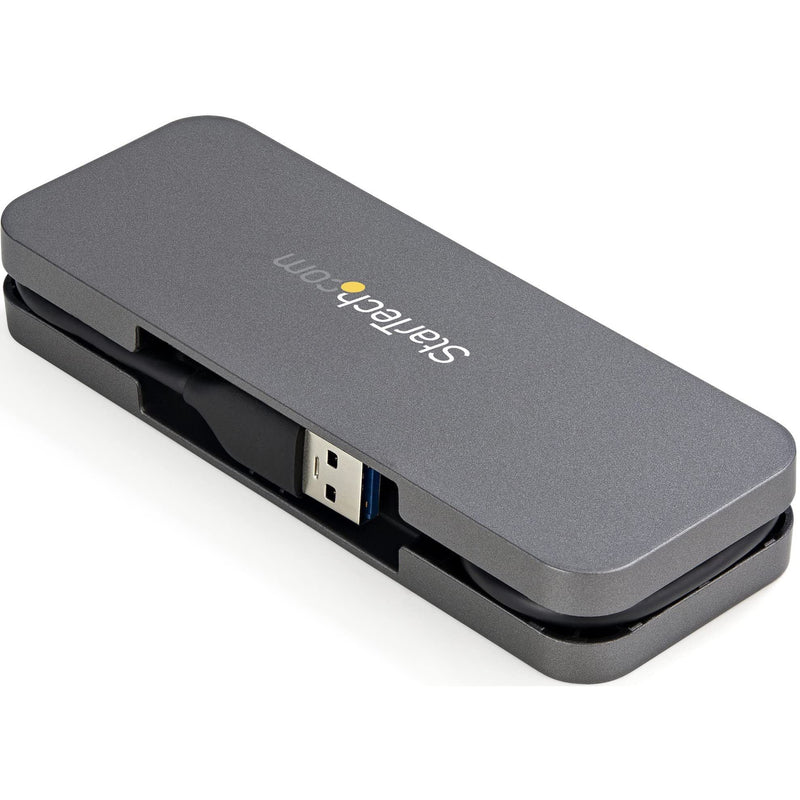 [Australia - AusPower] - StarTech.com 4 Port USB 3.0 Hub - USB-A to 4X USB-A - SuperSpeed 5Gbps Portable USB 3.1 Gen 1 Type-A Hub - USB Bus Powered - Laptop/Desktop USB Hub with Long Cable 11" & Cable Management (HB30AM4AB) 