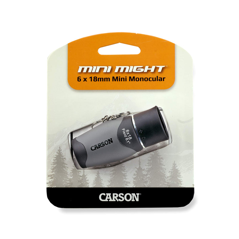 [Australia - AusPower] - Carson MiniMight 6x18mm Pocket Monocular with Carabiner Clip Grey 
