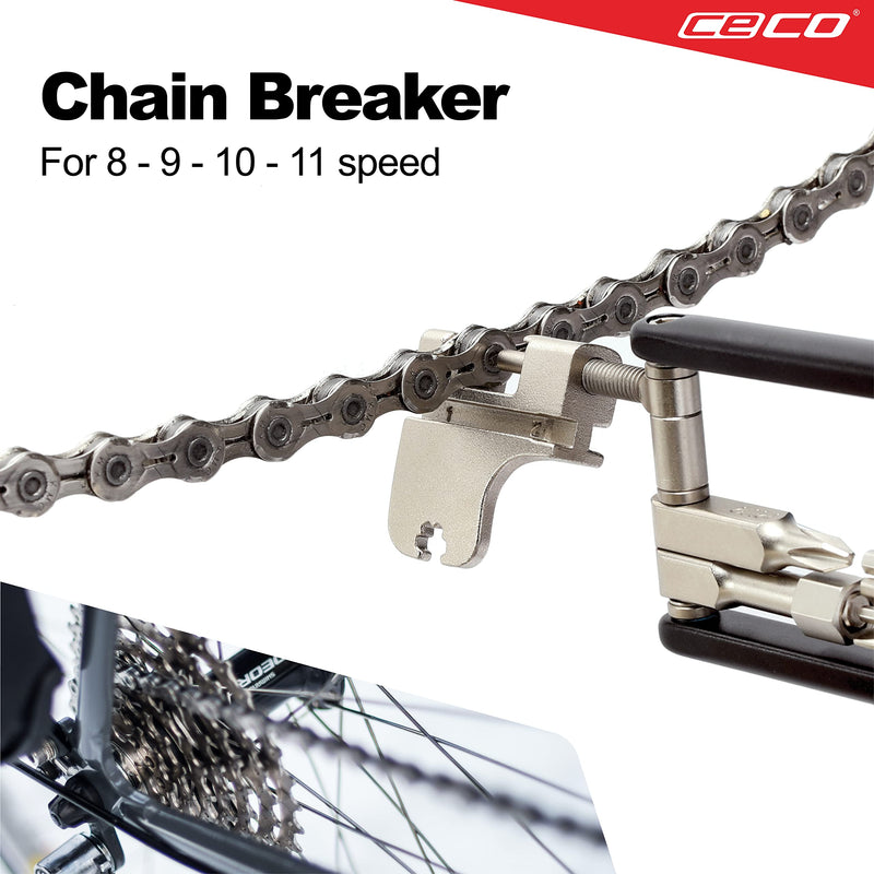 [Australia - AusPower] - CECO-USA 17 Function Bike Tool with Chain Breaker – Bicycle Multi Tool – Ultra Slim, Compact Pocket Sized, Lightweight – High Strength CR-V 6150 Tool Steel – Easy To Carry 