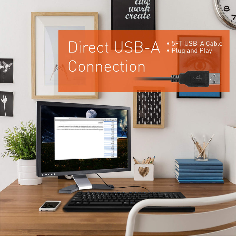 [Australia - AusPower] - X9 Performance Wired Keyboard - USB Computer Keyboard Wired, Coated with Silver Zinc Zeolite - USB Keyboard for Laptop with 5FT Cable - Wired Computer Keyboard for PC | Chromebook - Perfect for Office 