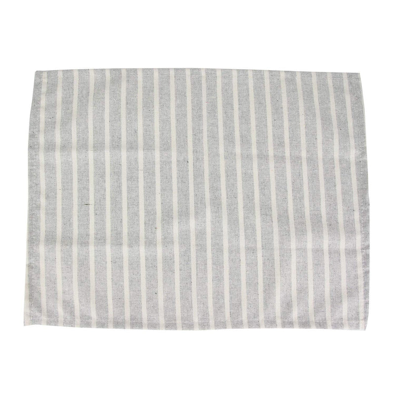 [Australia - AusPower] - INFEI Soft Broad Striped Linen Cotton Dinner Cloth Napkins - Set of 12 (40 x 30 cm) - for Events & Home Use (Grey) Gray 