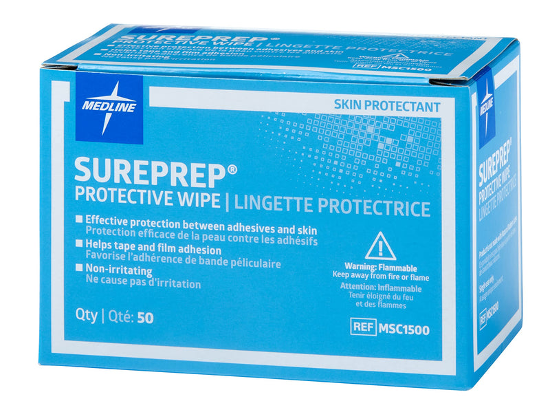 [Australia - AusPower] - Medline Wipe Protectant Skin Sureprep, 50 Count Original Version 