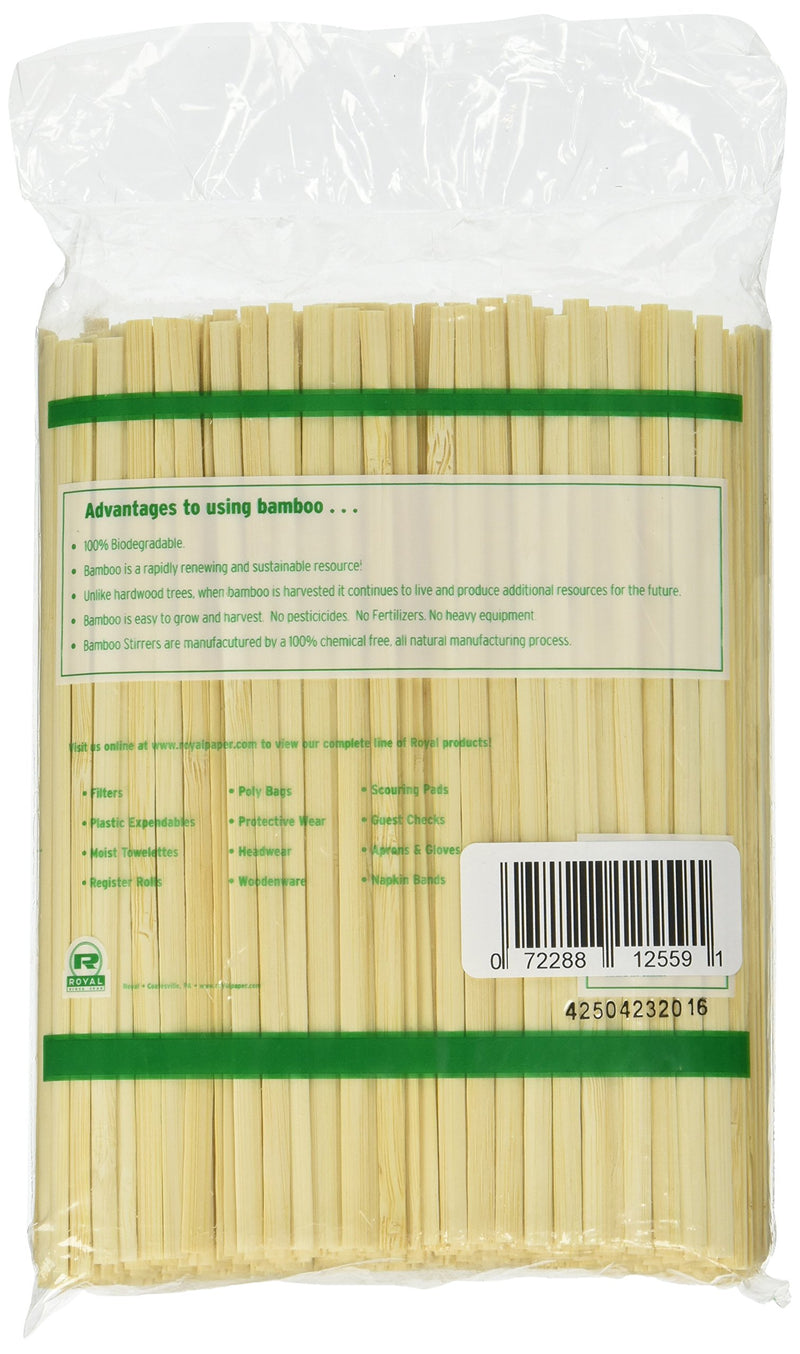 [Australia - AusPower] - Royal 7" Bamboo Coffee Stirrers, Package of 500 