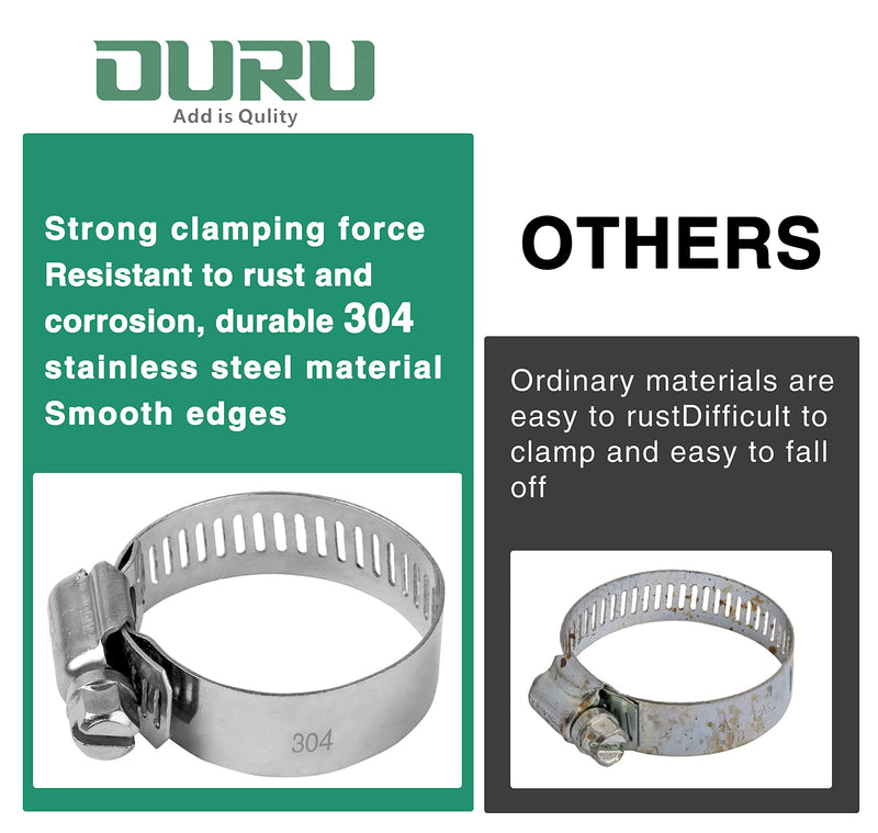 [Australia - AusPower] - OURU 70PCS Hose Clamp Kit,6-29mm Range Adjustable 304 Stainless Steel Worm Gear Hose Clamps 1/4'' - 1 1/8'' for Water Pipe,Pipe Tube, Automotive,Garden,Mechanical Application(5 Sizes) 1/4"-1 23/32" 
