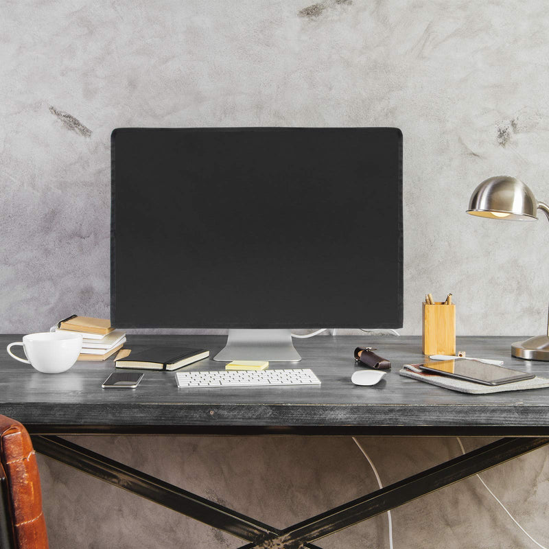 [Australia - AusPower] - Waterproof Computer Monitor Dust Cover, Luxiv Black Full Body Cover for Computer Screen Anti-Static LCD-Silky HD Panel Dust Cover (Black, 21W X 14H X 3.5D) 