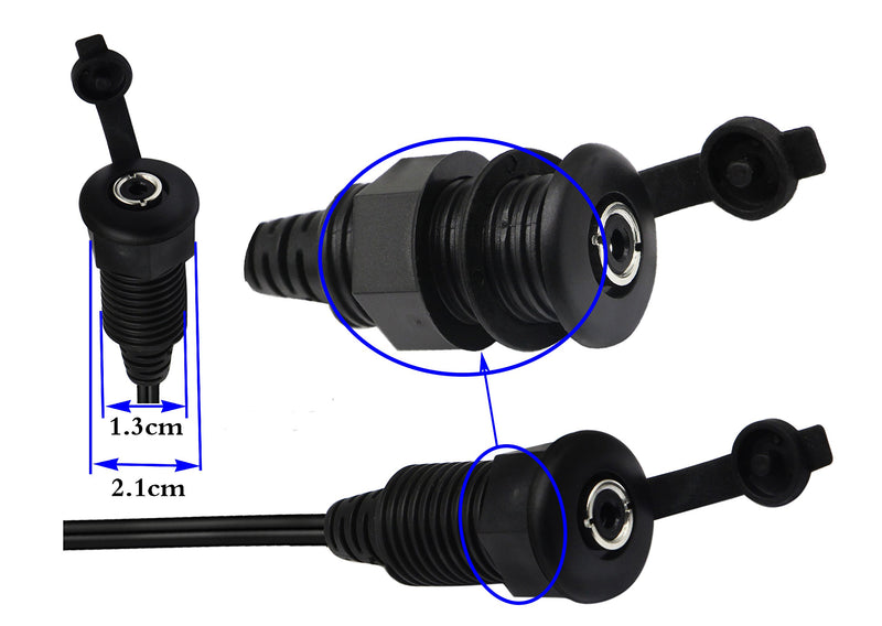[Australia - AusPower] - 3.5MM AUX Panel Mount Cable - zdyCGTime 3.5mm Extension Mount, Dash Mount, Flush Mount, Panel Mount Cable, for Car, Boat, Motorcycle (2M) 2M 