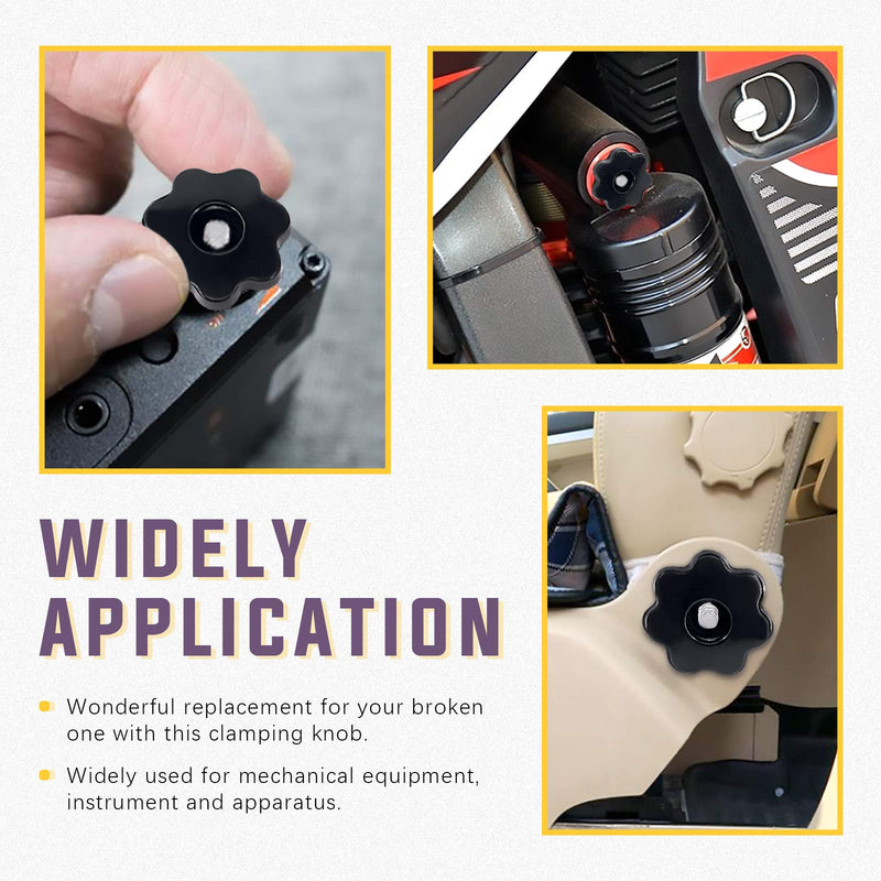 [Australia - AusPower] - Swpeet 15Pcs M4 7 Star Through Hole Knob Female Thread Nut Clamping Knob Grip Assortment Kit, Star Shape Hand Knobs Black Plastic Screw-On Handle Clamping Knob for Mechanical Equipment (M4) 