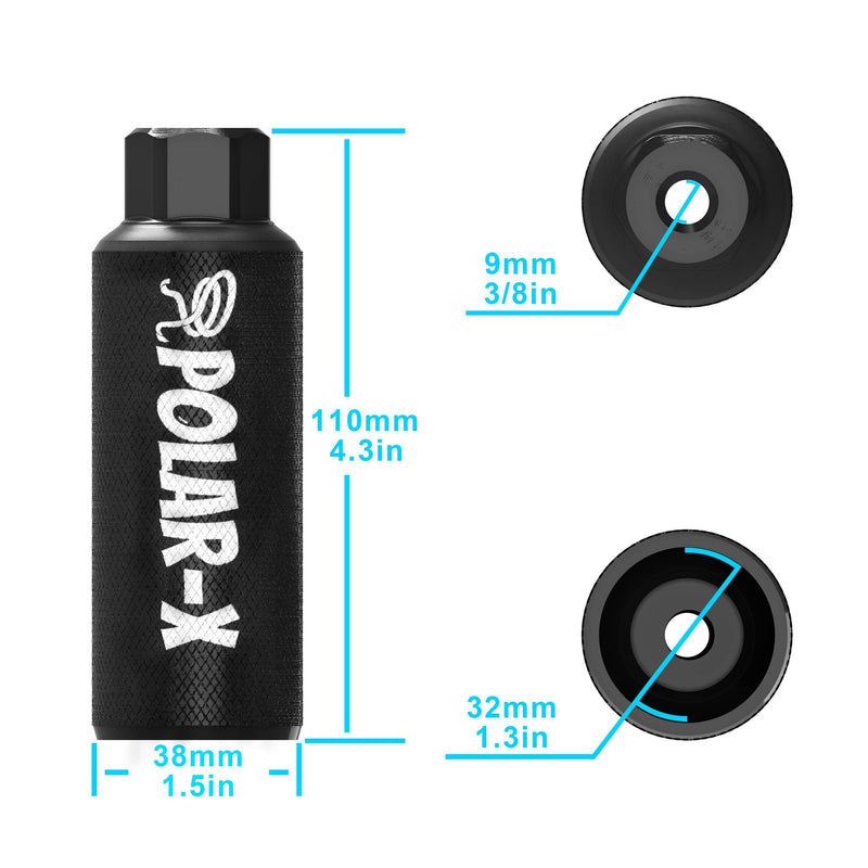 [Australia - AusPower] - Volo Polar-X PEGFOR BMX Bicycle Foot Studs, Aluminum Alloy Non-Slip Leading Foot, Suitable for Mountain Bike Riding, Pegs Mountain Bike, BMX Foot Pegs, Suitable for 3/8 Inch Axles Black 