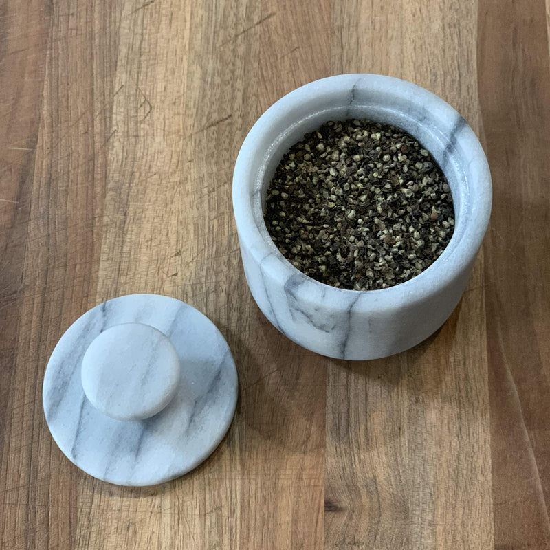 [Australia - AusPower] - Fox Run Marble Salt Cellar, White 3" x 3" 