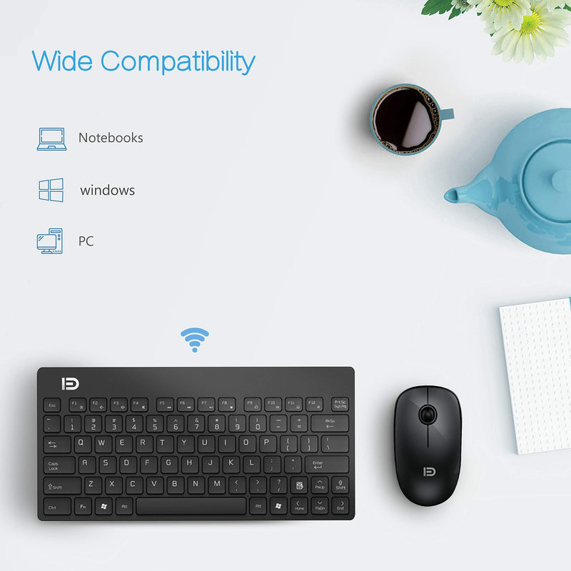 [Australia - AusPower] - Wireless Keyboard and Mouse Combo, 2.4GHz USB Compact Portable Quiet Keyboard for PC, Laptop, Compatible with Windows 7/8/10, Mac OS X10.8 